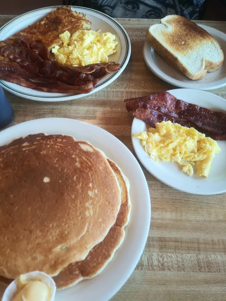 Two Hot Cakes Two Strips of Bacon or Two Sausage Links